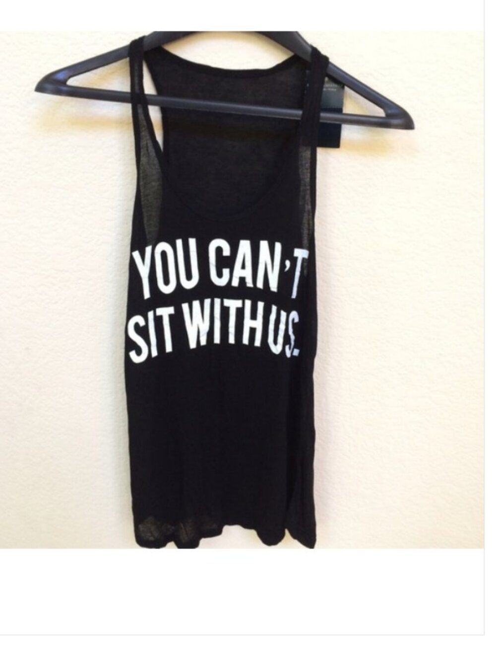 Brandy Melville Black You Can't Sit With Us Graphic Tank Top Shirt Cami